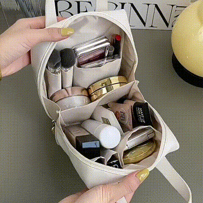 Large capacity portable cosmetic bag