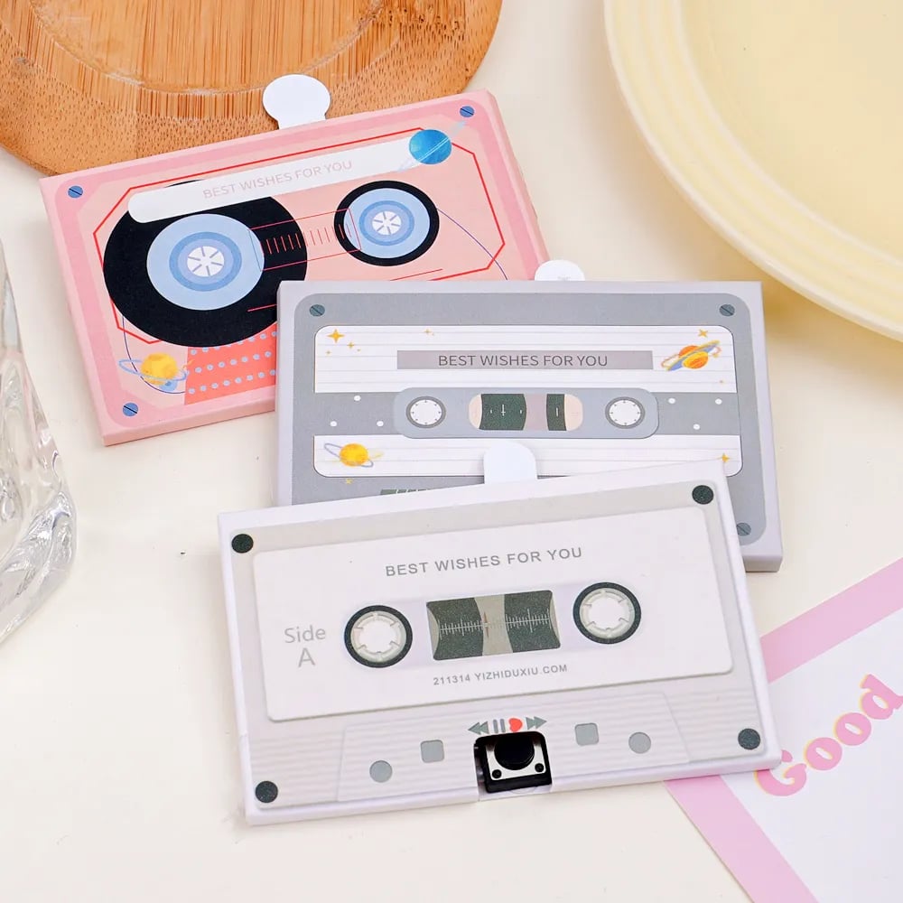 🏆Hot Sale ⚡Retro Cassette Voice Recordable Greeting Card - 60s Message Recorder Gift