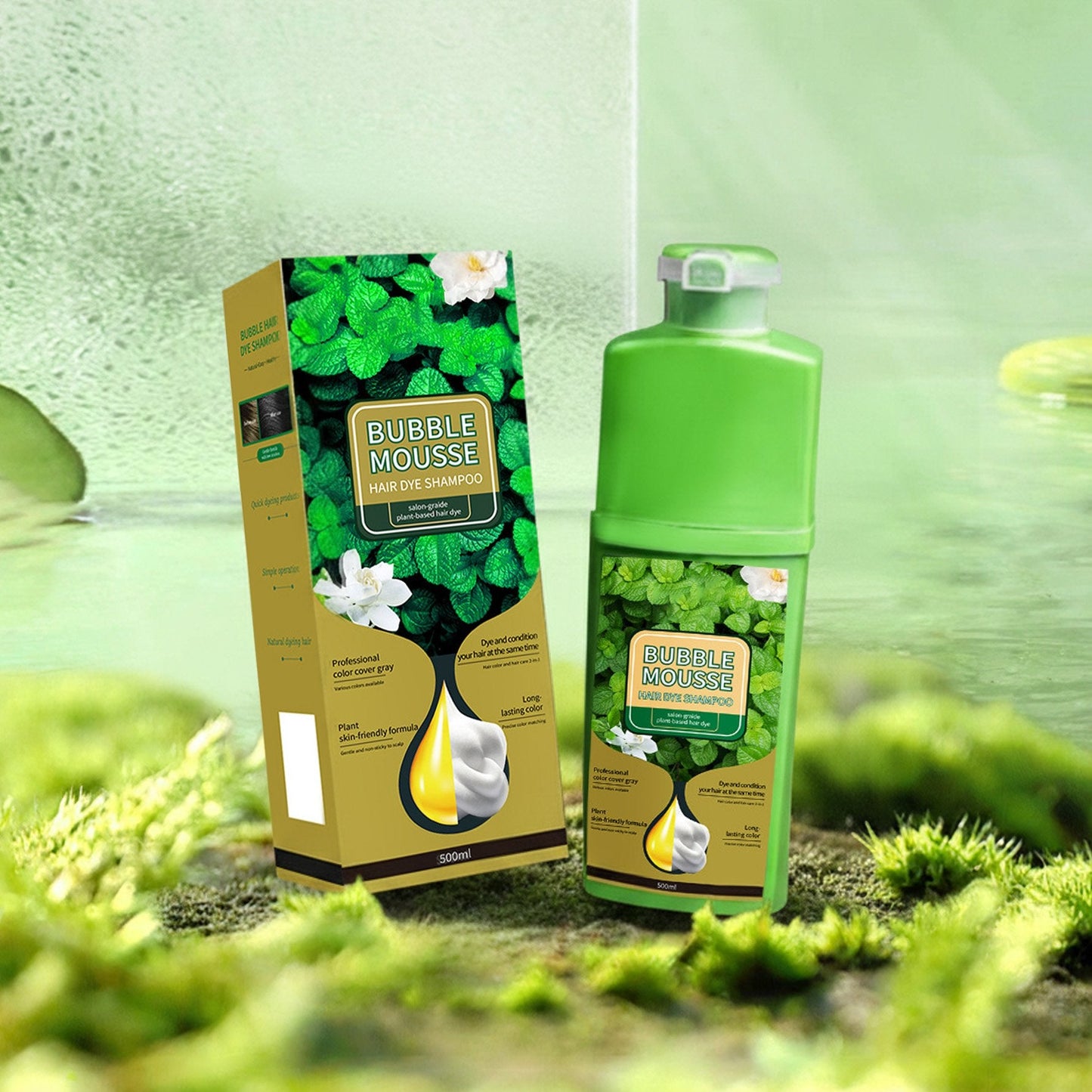 🔥Plant‐Based Hair Color Cream – 500 ml, Scalp‐Protective, No Drip & Gentle for At‐Home Use