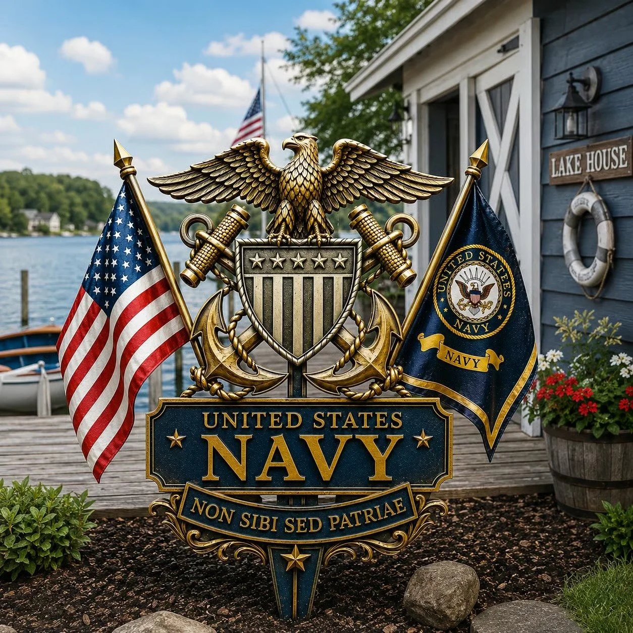 🎖️-US Marine Corps Semper Fidelis Tribute Garden Stake - ✈️