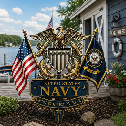 🎖️-US Marine Corps Semper Fidelis Tribute Garden Stake - ✈️