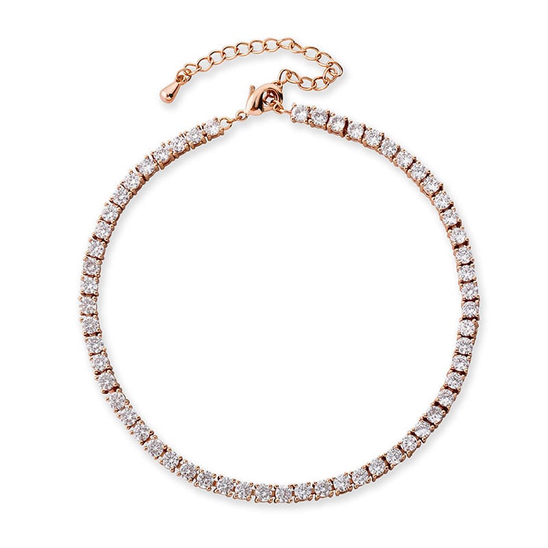💥"Crystal' Tennis Necklace  +  Free  Bracelet