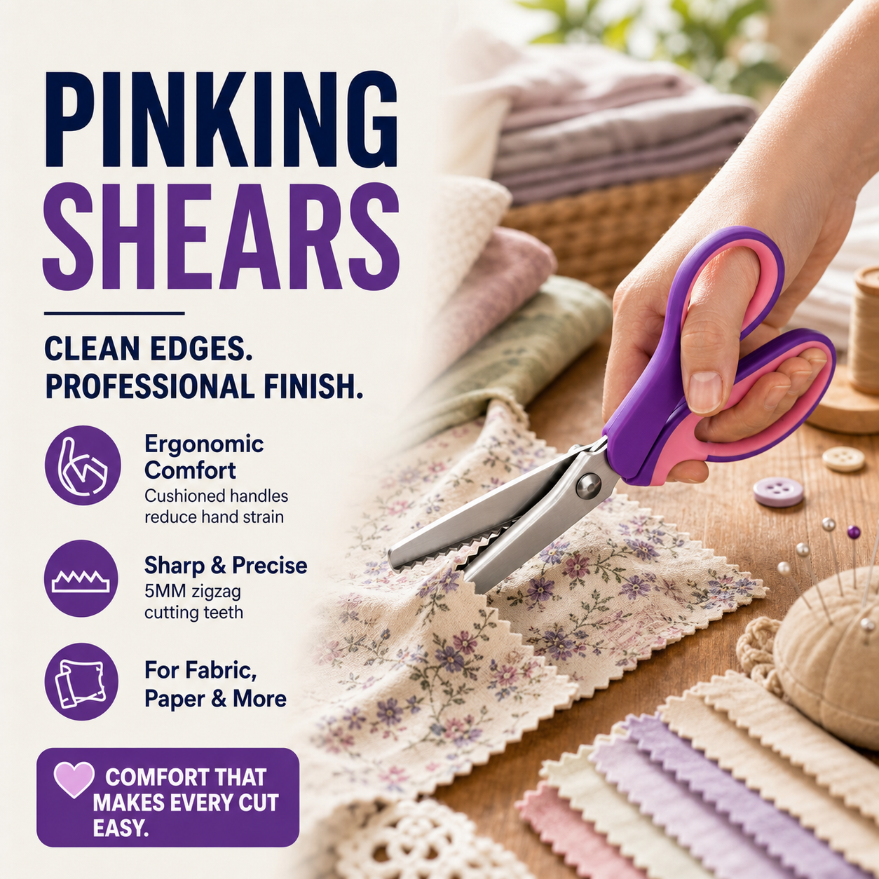 ⏳🔥LIMITED-TIME 50% OFF! ⏰Multipurpose Pinking Shears Serrated Scissors
