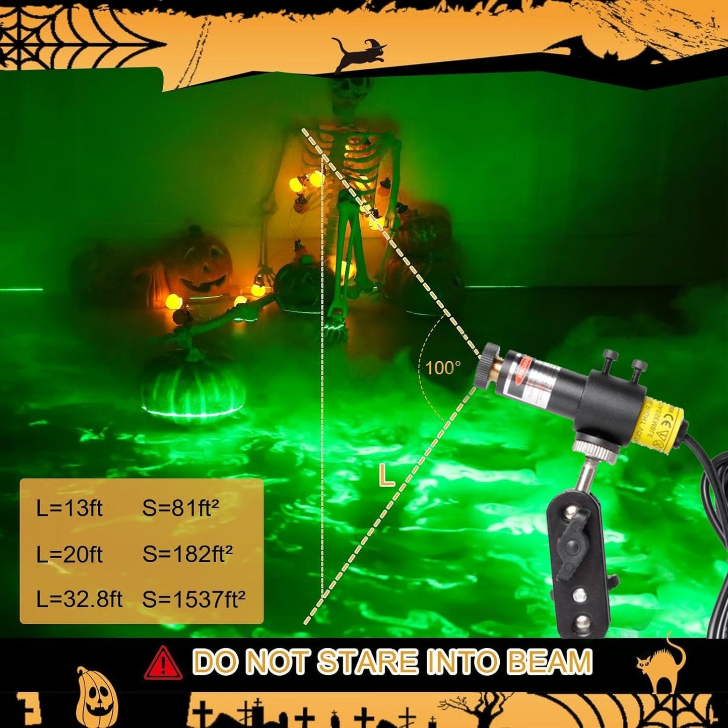 👻Green Laser Swamp Light Set | 360° Adjustable | Spooky Atmosphere Creator