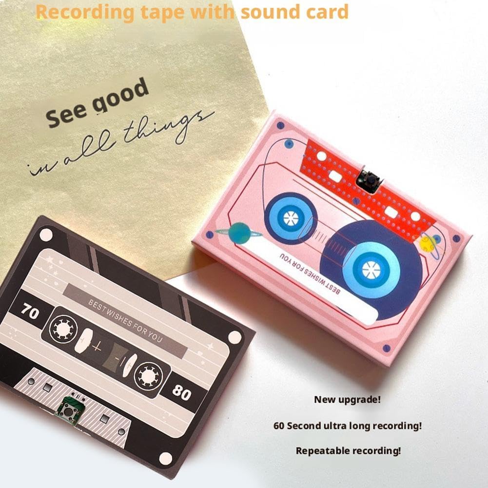 🏆Hot Sale ⚡Retro Cassette Voice Recordable Greeting Card - 60s Message Recorder Gift