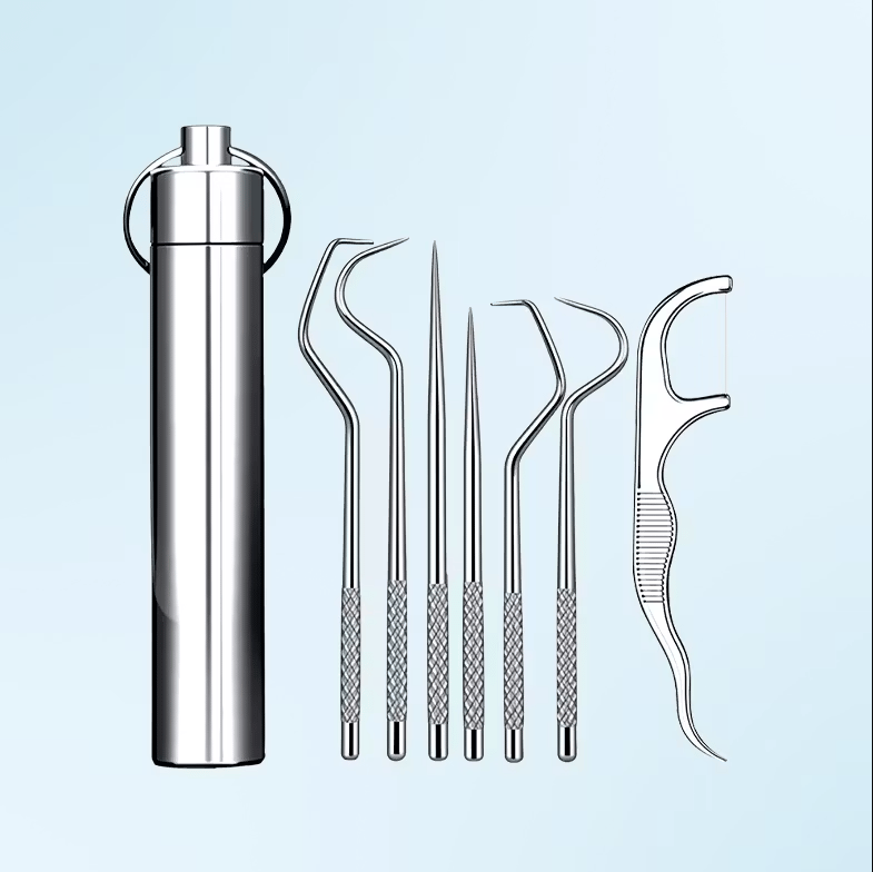 📢📢49% OFF !! ⏰🔥Juego de palillos de dientes de acero inoxidable 7pcs