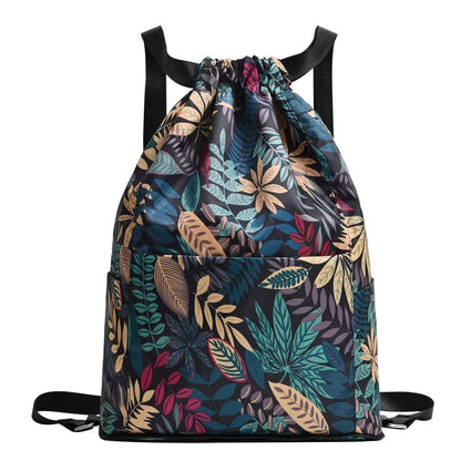 Foldable Dry-Wet Separation Backpack – Waterproof Nylon, Large Capacity, Drawstring, Travel & Sports (3 Styles)