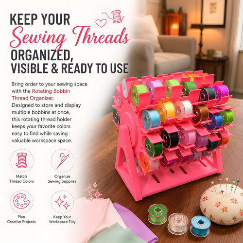 🔥Last Day 49% OFF - 🧵Rotating Bobbin Thread Organizer