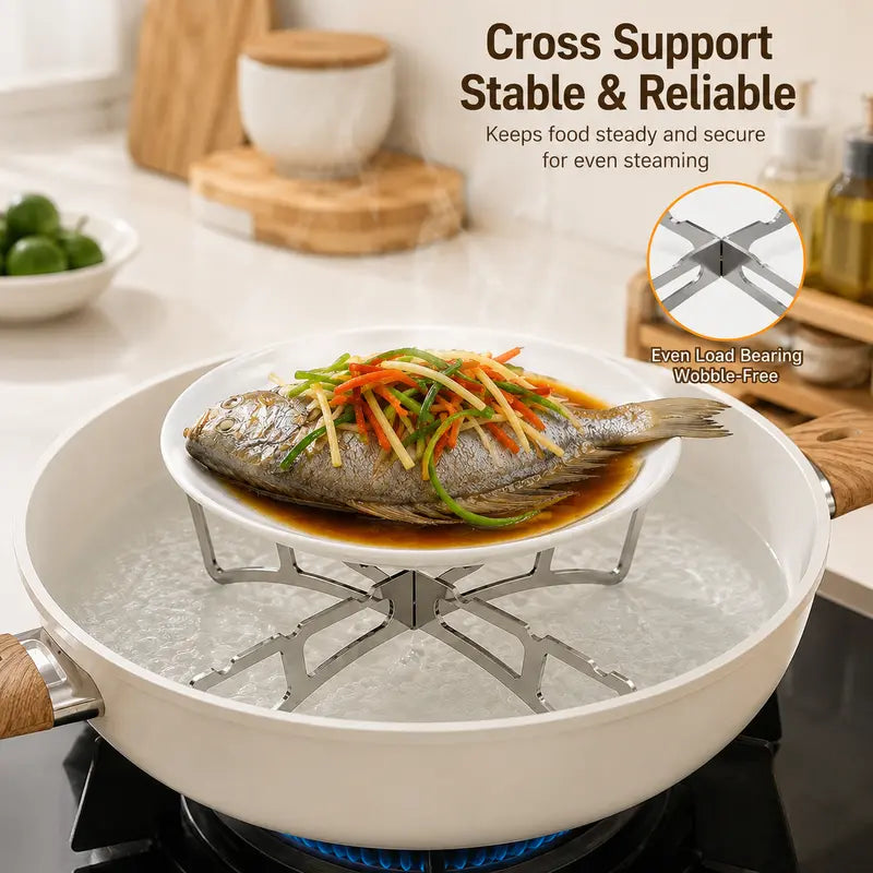 Foldable Stainless Steel Cross Steam Rack