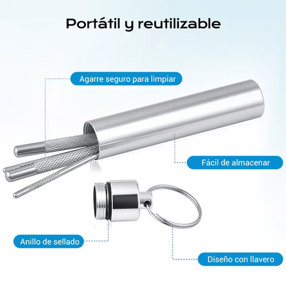 📢📢49% OFF !! ⏰🔥Juego de palillos de dientes de acero inoxidable 7pcs