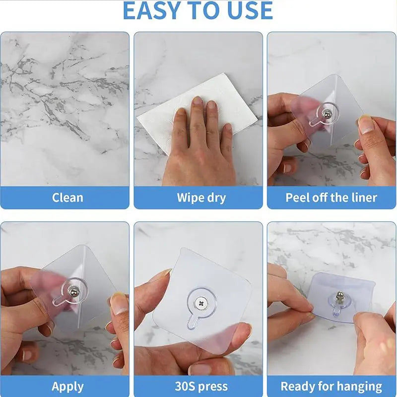 🖼️ Acrylic Photo Hooks - Stainless Steel & Ceramic Self-Adhesive