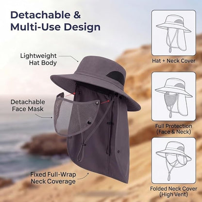 🔥LAST DAY 47% OFF🎣- Unisex adventure sun hat - provides ultimate UV protection for all terrains.
