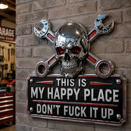 Letrero de pared para garaje "Este es mi lugar feliz"