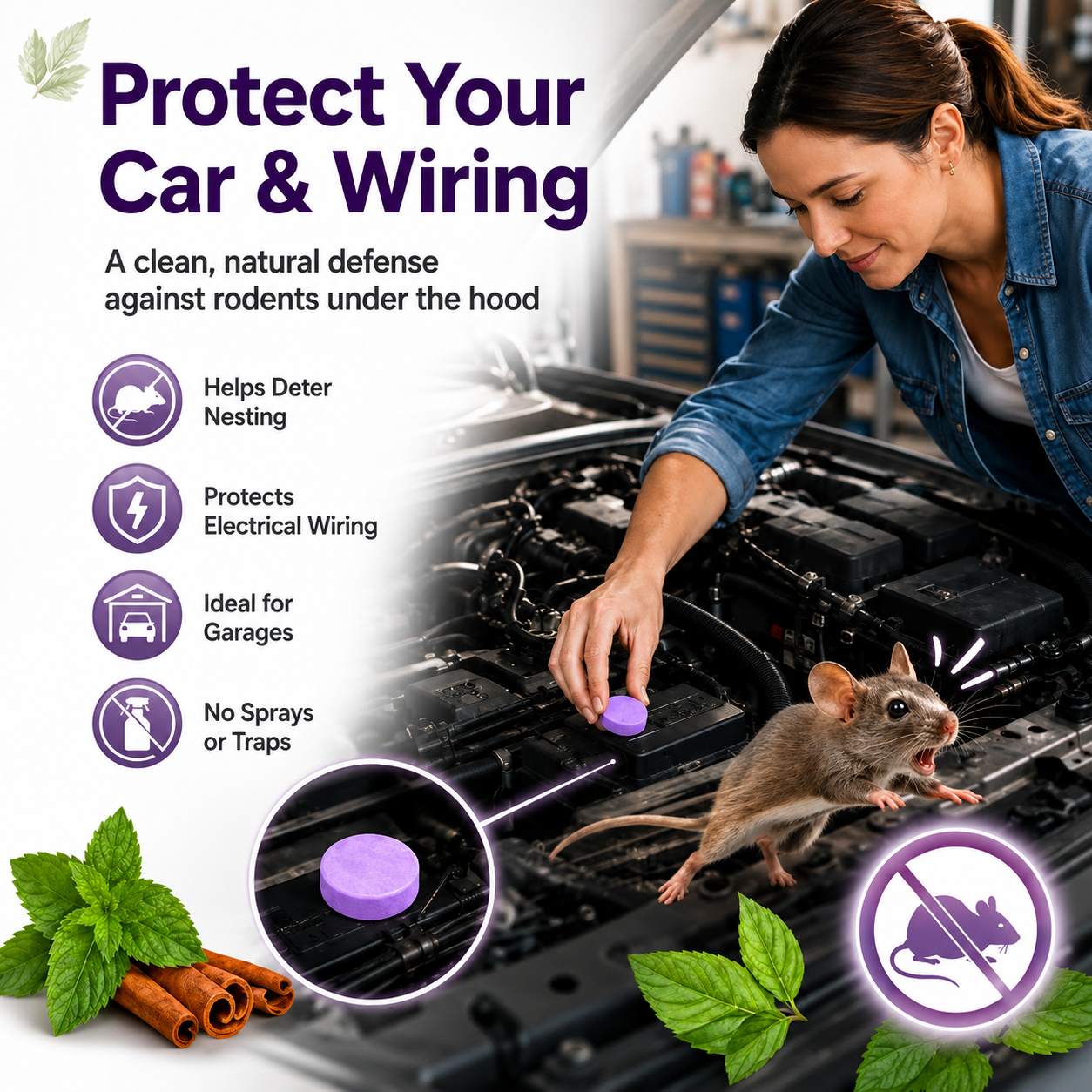 🐭 All-Natural Peppermint & Cinnamon Pest & Rodent Repellent Pucks 🕷️🐍