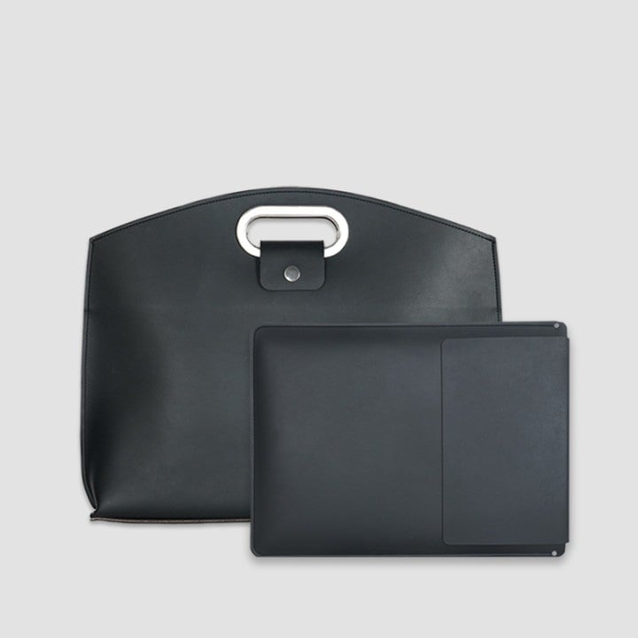 Bolsa de cuero impermeable para portátil de 14-16 pulgadas, 2 unidades, para mujer, tipo bolso de mano
