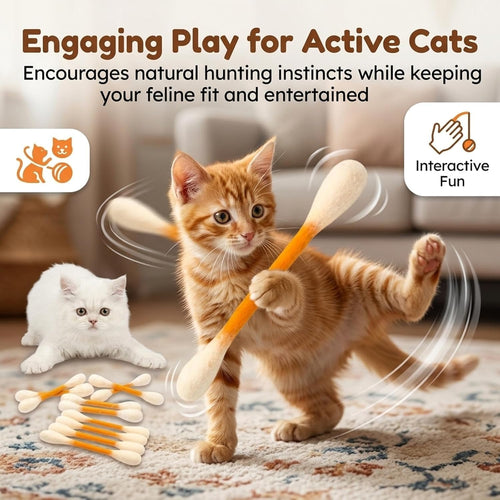 6-Pack Organic Catnip Swabs – Stop Night Zoomies & Save Your Furniture