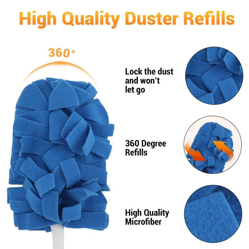 🔥Electrostatic Dust Removal Brush - Refills Multisurface 360° Larger Size Dusters with 6X Microfibers