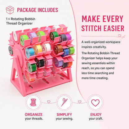 🔥Last Day 49% OFF - 🧵Rotating Bobbin Thread Organizer