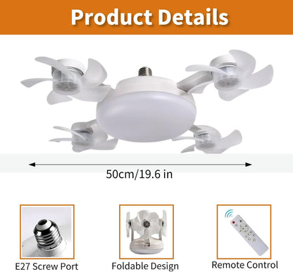 2-in-1 Remote-Controlled LED Ceiling Fan Light