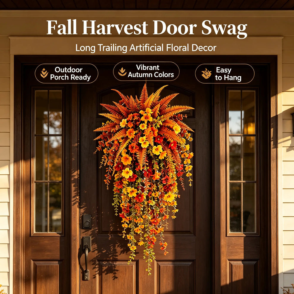 🍂Artificial Fern for Autumn Outdoor Decor– Autumn Porch & Door Decoration