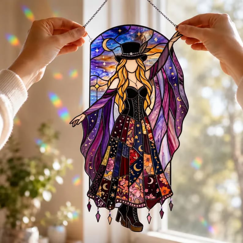 💥💃🤘 Handmade Stained Glass Spinning Suncatcher
