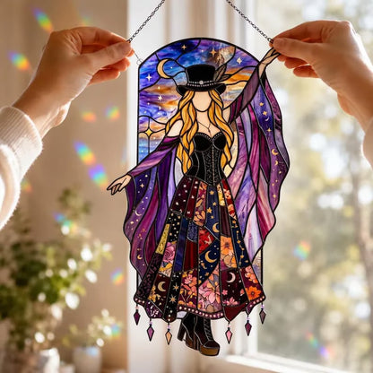 💥💃🤘 Handmade Stained Glass Spinning Suncatcher