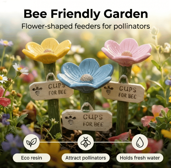 🐝Flower-Shaped Bee Watering Station💧