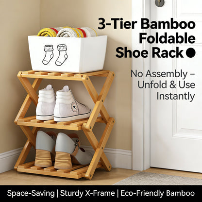 The 9-Tier No-Assembly Bamboo Rack !✨👟