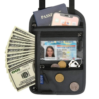 RFID Travel Neck Wallet Pouch
