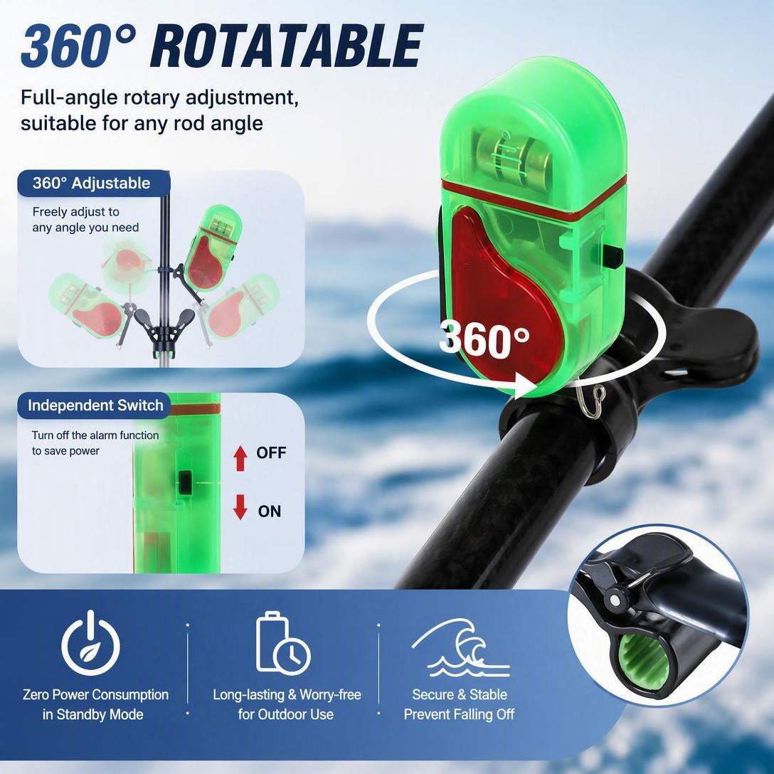 New Fishing Bite Alarm, Sound Bite Alert Bell with LED Lights