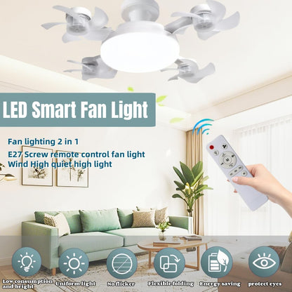 2-in-1 Remote-Controlled LED Ceiling Fan Light