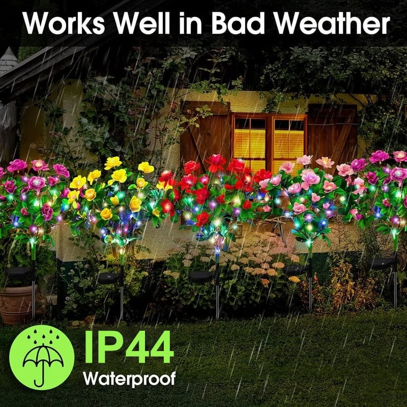 🌸✨Memorial Garden Bloom Lights – Featuring Ultra-Realistic Artificial Petals, Solar-Powered & Weatherproof🏡🌪️