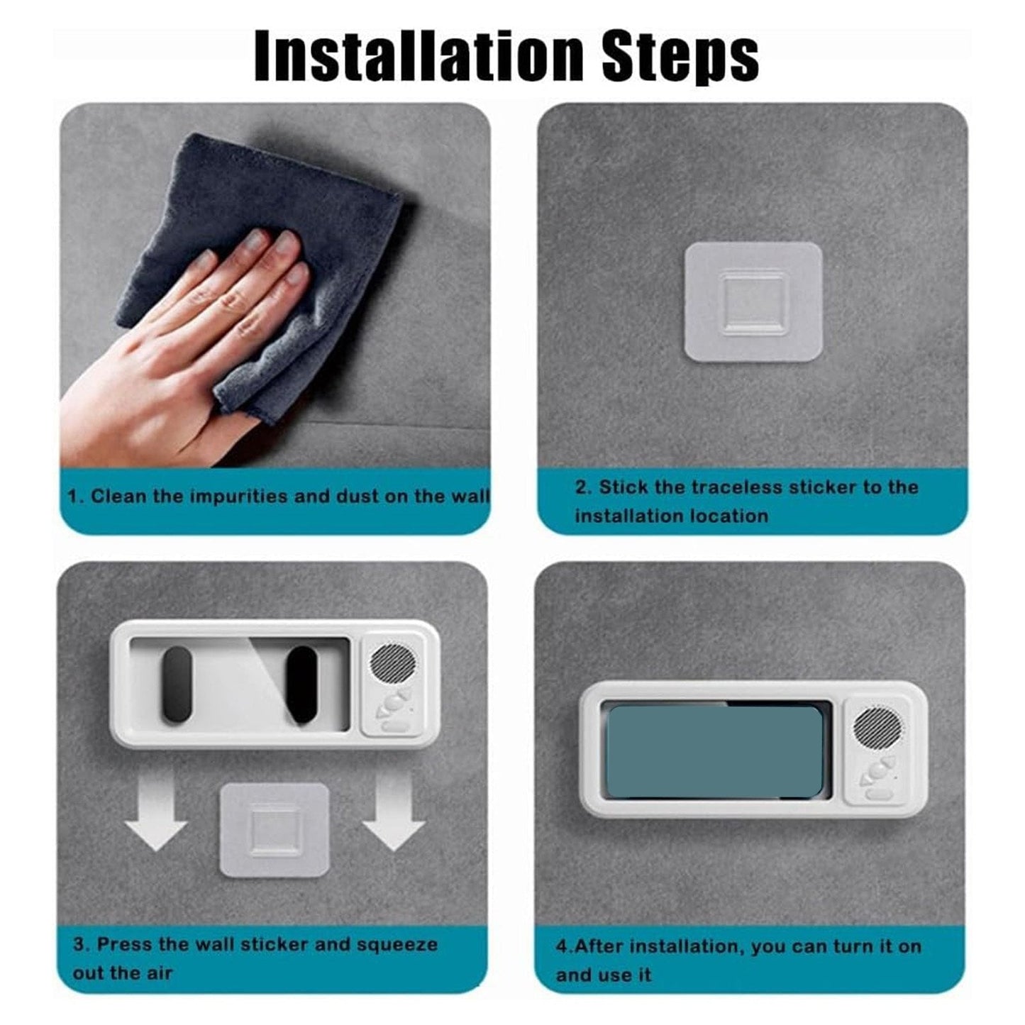 🔥Waterproof Bluetooth Shower Phone Holder - 480° Rotation with Speaker