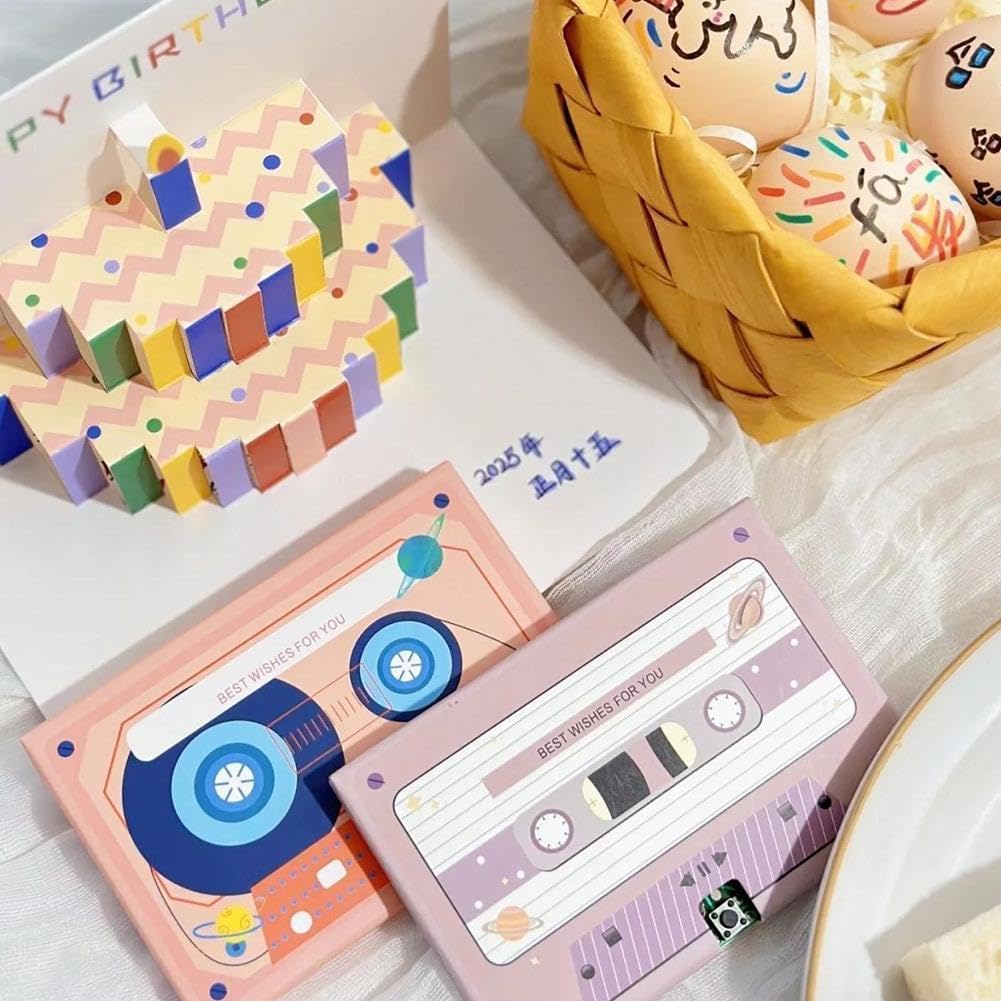 🏆Hot Sale ⚡Retro Cassette Voice Recordable Greeting Card - 60s Message Recorder Gift