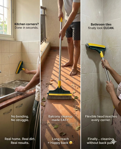 2-in-1 Scrubbing Brush | Corner Wiper | Flexible Head