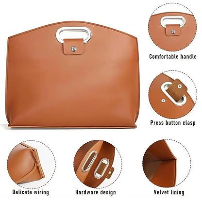 Bolsa de cuero impermeable para portátil de 14-16 pulgadas, 2 unidades, para mujer, tipo bolso de mano