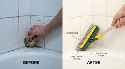2-in-1 Scrubbing Brush | Corner Wiper | Flexible Head