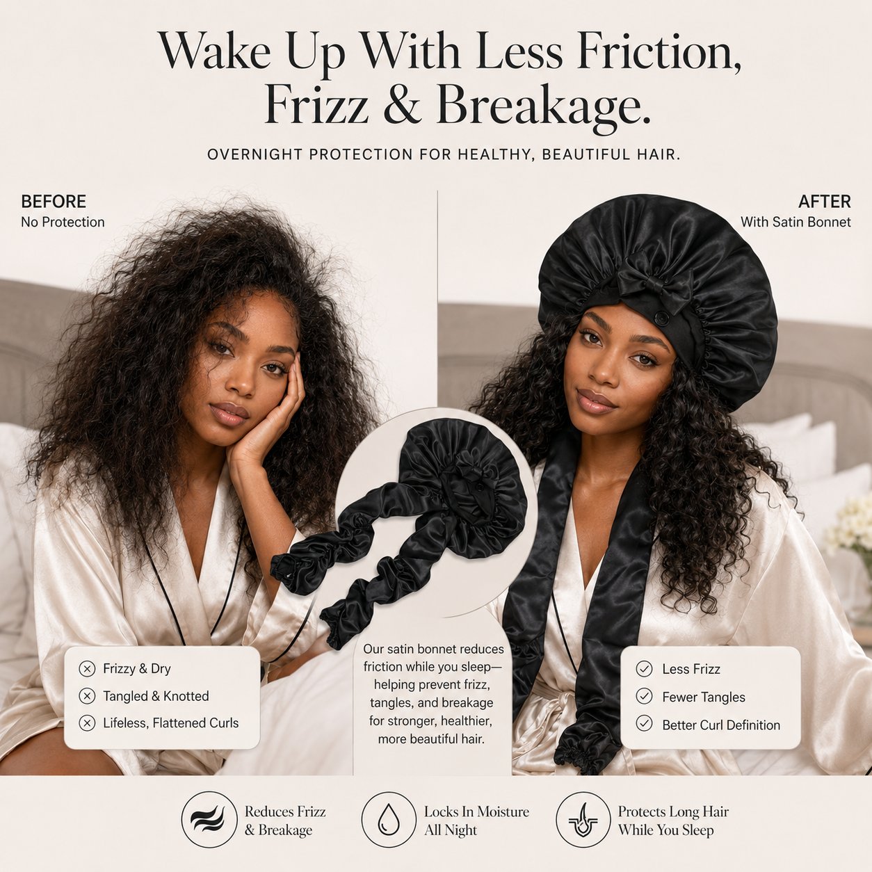 🔥Silk Bonnet for Long Curly Hair