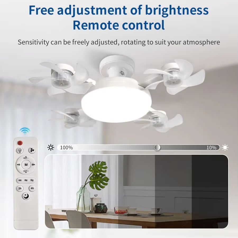 2-in-1 Remote-Controlled LED Ceiling Fan Light