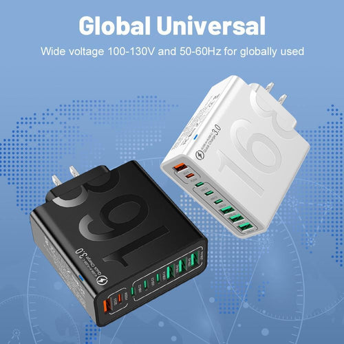 🎁8-Port Smart USB-C & USB-A Fast Charging Hub for Phones & Tablets
