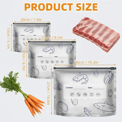 Reusable thickened upright aluminum foil sealing storage bags with labels