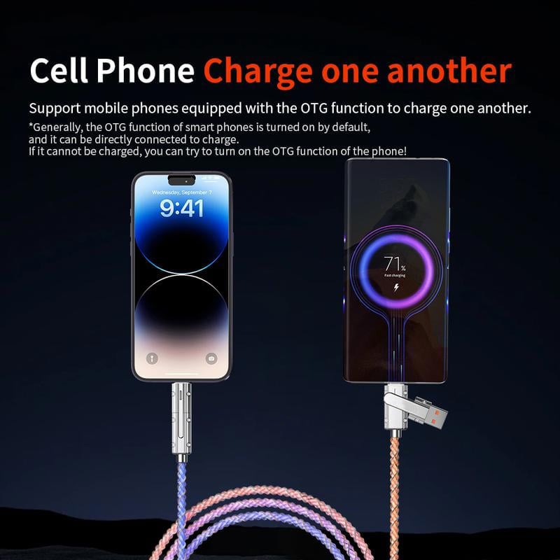 🎁Four-in-One  Colorful lights Data Cable
