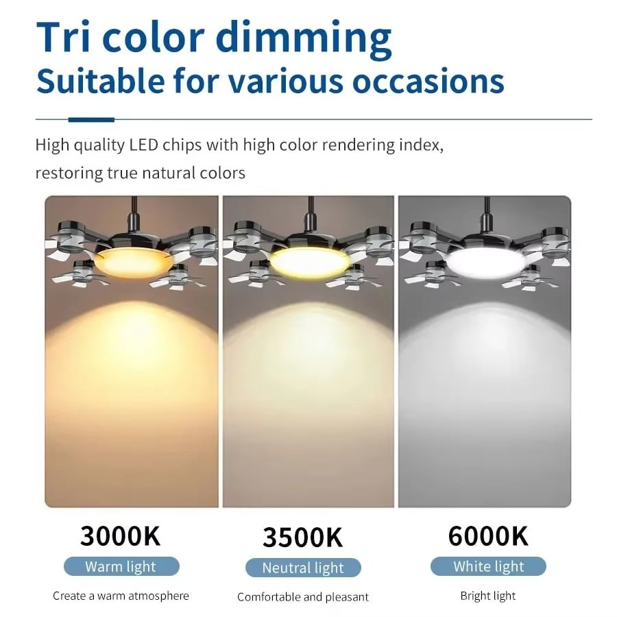 2-in-1 Remote-Controlled LED Ceiling Fan Light