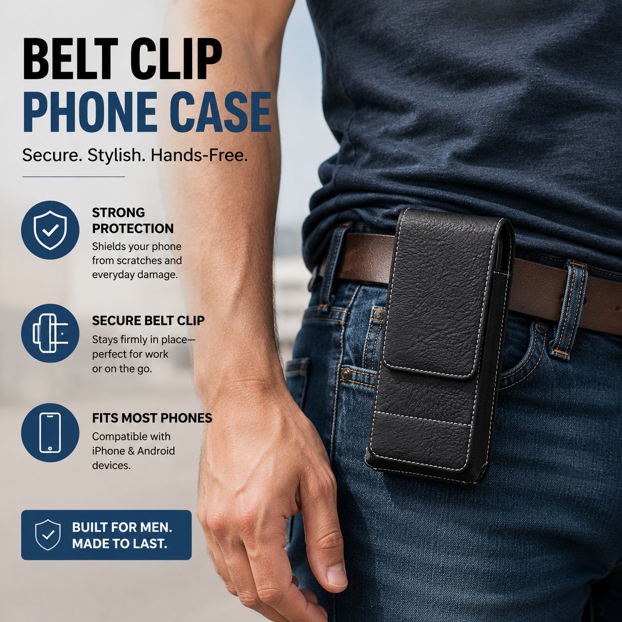 📢📢49% OFF !! ⏰⚡Big Discount | Waist Belt Cell Phone Pouch 📱 Multi-Pocket Leather Holster with Card Holder