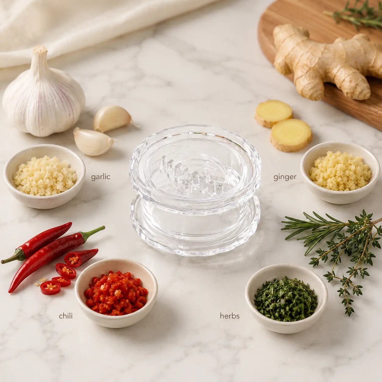 🔥Buy 1 get 1 free for a limited time .Clear Manual Garlic Twister and Ginger Mincer Tool