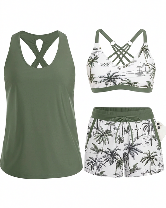 ⏰Tankini de 3 piezas con shorts🔥