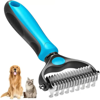 Professional Double-Sided Pet Grooming Rake