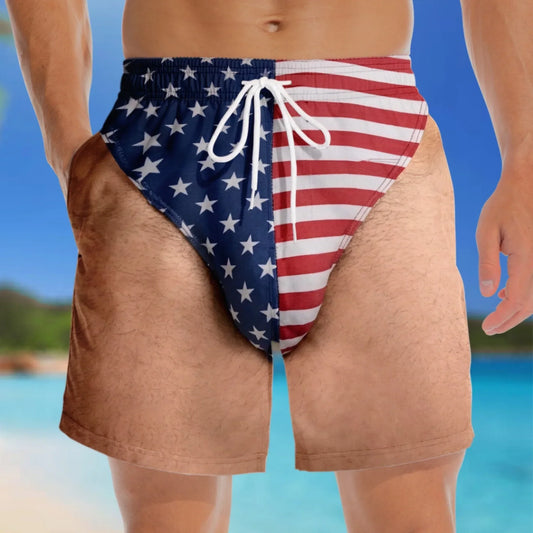 Bañadores Patrióticos Divertidos para Hombre - Regalos de Verano para Vacaciones y Viajes para Hombres - Libertad y Relajo
