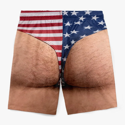 Funny Patriotic Men Swim Trunks - Summer Vacation And Travel Gifts For Men - Freedom And Chill