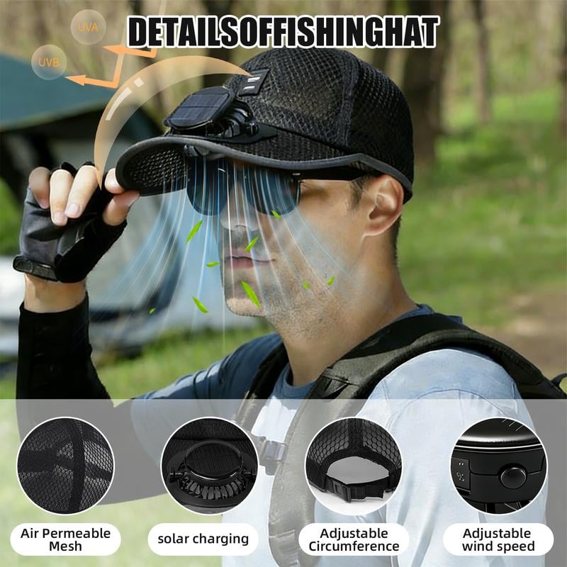 ☀️ HOT SALE 2026 Pro Outdoor Cooling Hat – Solar + USB Dual-Powered Fan Cap with UPF 50+ Sun Protection